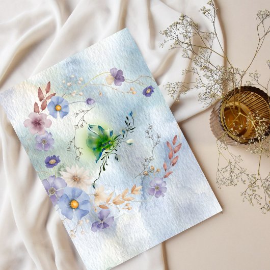 Krans Bloemen en grillige verjaardag uitnodiging