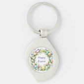 krans Bloemen Happy Easter Eggs Flowers Sleutelhanger (Voorkant)