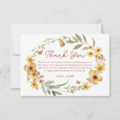 Krans Boho Wildflower Baby shower Dank u kaart (Voorkant)