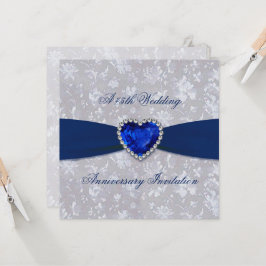 Krans Bold Damask 45th Anniversary Uitnodigingskaa Kaart