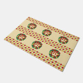 Krans Breien met Kerstmotief Deurmat (Schuin)