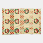 Krans Breien met Kerstmotief Theedoek (Horizontaal)