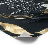 Krans bruiloft handtekening cocktails Drinken Menu Poster (Hoek)