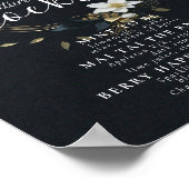 Krans bruiloft handtekening cocktails Drinken Menu Poster (Hoek)