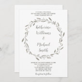 Krans bruiloft uitnodigingen voor het tweede huwel (Voorkant / Achterkant)