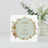 Krans Bruiloftsbloemen Bloem Vector Dank je wel Kaart (Staand voorkant)