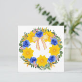 Krans Bruiloftsbloemen Bloem Vector Dank je wel Kaart (Staand voorkant)