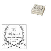 Krans Calligrafie Naam Retouradres Rubberstempel (Gestempeld)