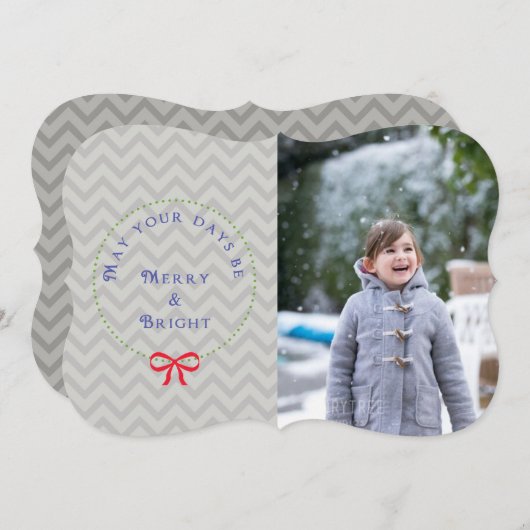 Krans Chevron Kerstkaart (Voorkant / Achterkant)