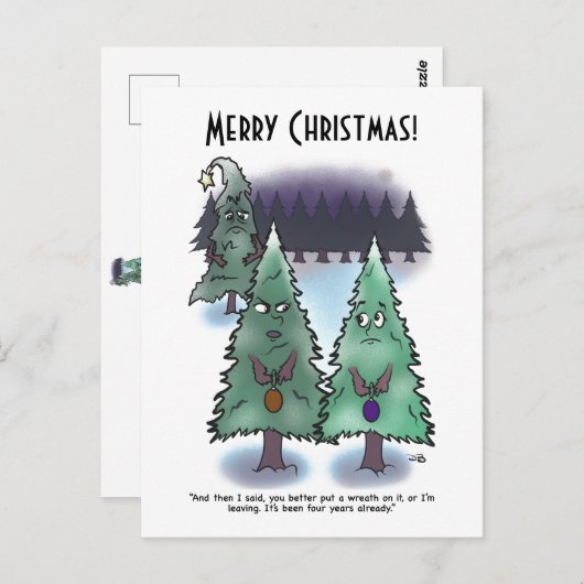 Krans Christmas Post Kaart (Voorkant / Achterkant)