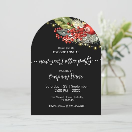 Krans corporate logo Nieuwjaar kantoor partij Kaart (Staand voorkant)