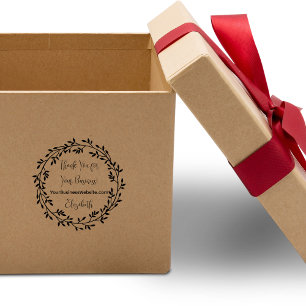 krans dank u voor uw bedrijfs website naam rubberstempel