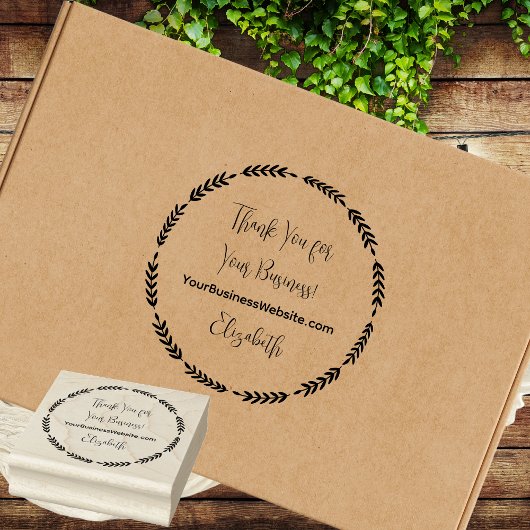 krans dank u voor uw bedrijfs website naam rubberstempel