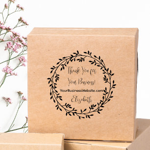 krans dank u voor uw bedrijfs website naam  zelfinktende stempel