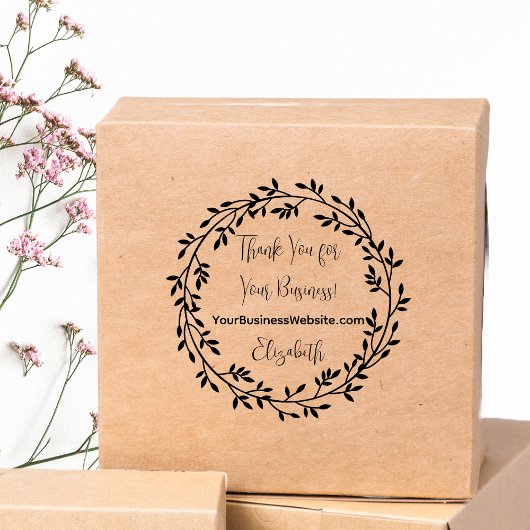 krans dank u voor uw bedrijfs website naam zelfinktende stempel