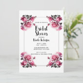 Krans Delicate Roze Rozen Bruiloft Bridal Shower Kaart (Staand voorkant)
