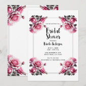 Krans Delicate Roze Rozen Bruiloft Bridal Shower Kaart (Voorkant / Achterkant)