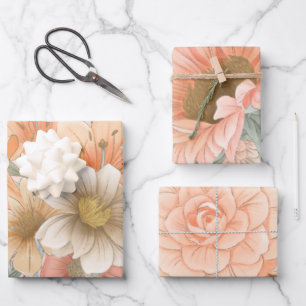 Krans Delicate Vintage Geïnspireerde Bloemen Inpakpapier Vel