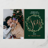 Krans Echte Folie Kerst Foto Kaart (Voorkant)