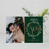 Krans Echte Folie Kerst Foto Kaart (Staand Voorkant)