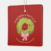 Krans Eerste kerst Getrouwd Paar Keepsake Keramisch Ornament (Links)