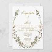 Krans Elegante bruiloft uitnodiging in het Spaans (Voorkant)