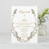 Krans Elegante bruiloft uitnodiging in het Spaans (Staand voorkant)