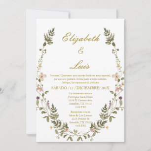Krans Elegante bruiloft uitnodiging in het Spaans