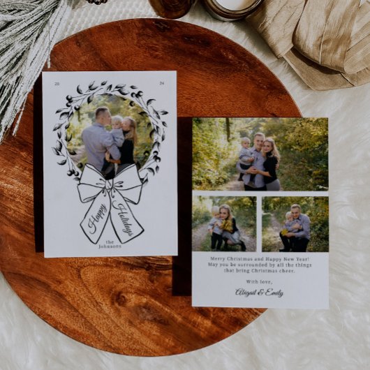 Krans en boog cirkel foto Lijst kerst Feestdagenkaart