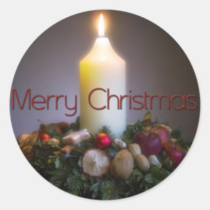 Krans en Kaars · Kerst sticker