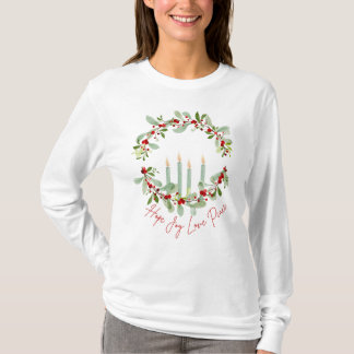 Krans en kaarsen Advent T-shirt