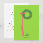 Krans en lint feestdagenkaart (Voorkant / Achterkant)