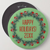 Krans en linten vakantie Button (Voorkant /achterkant)