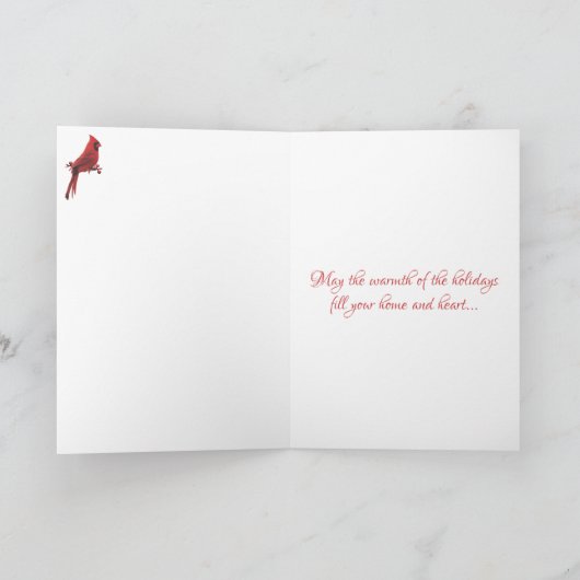 Krans en Red Bird Seizoen Groeten Winter Feestdagen Kaart (Binnen)