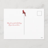 Krans en Red Bird Seizoen Groeten Winter Feestdagenkaart (Achterkant)