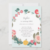  Krans en Schattigee Vogels Verjaardagsfeest Kaart (Voorkant)