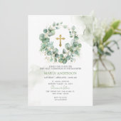 Krans Eucalyptus Groen Eerste Heilige Communie Kaart (Staand voorkant)