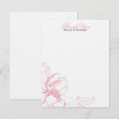 Krans Florale Platte Trouw Dank Kaarten (Voorkant / Achterkant)