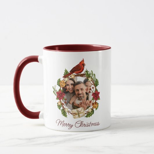 Krans foto cadeau met feestdagen mok (Links)