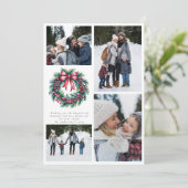 Krans foto collage met Kerstmis Feestdagenkaart (Staand voorkant)