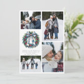 Krans Foto Collage Vrolijk Kerstmis Feestdagenkaart (Staand voorkant)