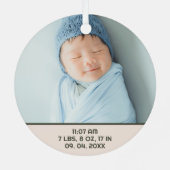 Krans Foto Gepersonaliseerde Baby's Eerste Kerstmi Metalen Ornament (Achterkant)