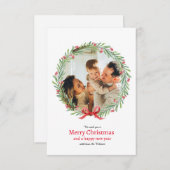 Krans Foto Kerstmis Vakantie Groet Kaart (Voorkant / Achterkant)