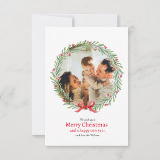 Krans Foto Kerstmis Vakantie Groet Kaart