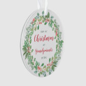 Krans Foto Onze Eerste Kerstmis als Grootouders Ornament (voorkant)