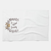 krans gepersonaliseerde monogram Initiaal thee Theedoek (Horizontaal)