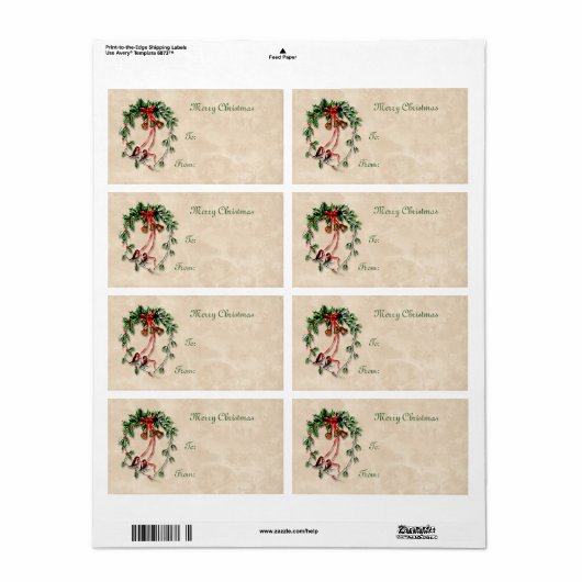 krans geschenk Label (Full Sheet)