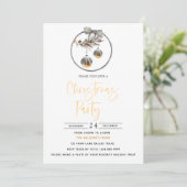 Krans Gezellige Natuur Kerstfeest Uitnodiging (Staand voorkant)