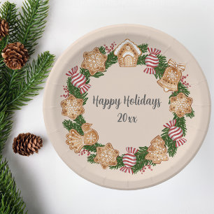 Krans Gingerbread House Christmas Holiday Party Papieren Bordje