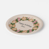 Krans Gingerbread House Christmas Holiday Party Papieren Bordje (Gekanteld)